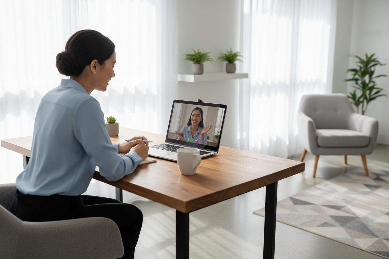 2 people have a face to face on line discussion